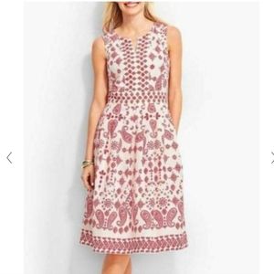 Talbots Bandana Paisley Sleeveless Fit and Flare Cotton Dress